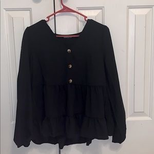 SHEIN Black long sleeve blouse